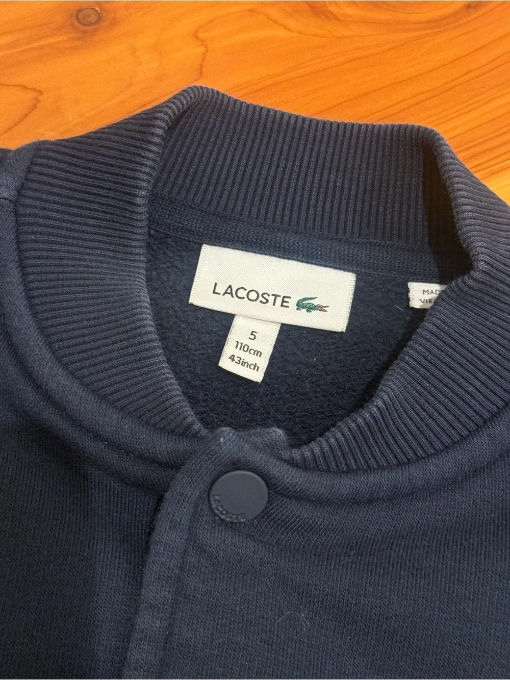 Lacoste Kids' Contrast Sleeve Fleece Bomber Jacket